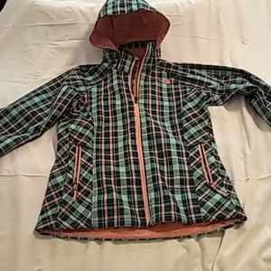 NWOT North Face Plaid Hooded Raincoat